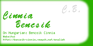 cinnia bencsik business card